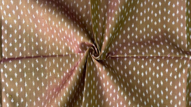 Ikat Silk, 2-Shaft, Dot Pattern, Brown
