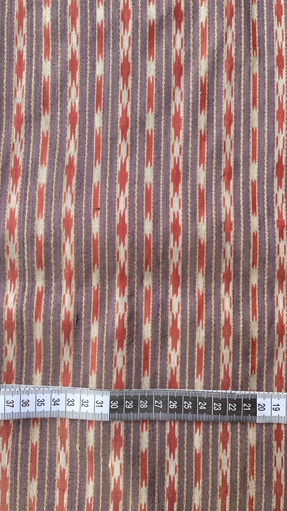 Ikat Native Silk, Luk Pu Pattern, Grey-Purple and Light Deep Plum