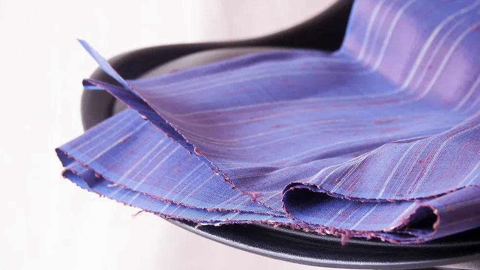 Silk Multicolour Stripe, Indigo Blue