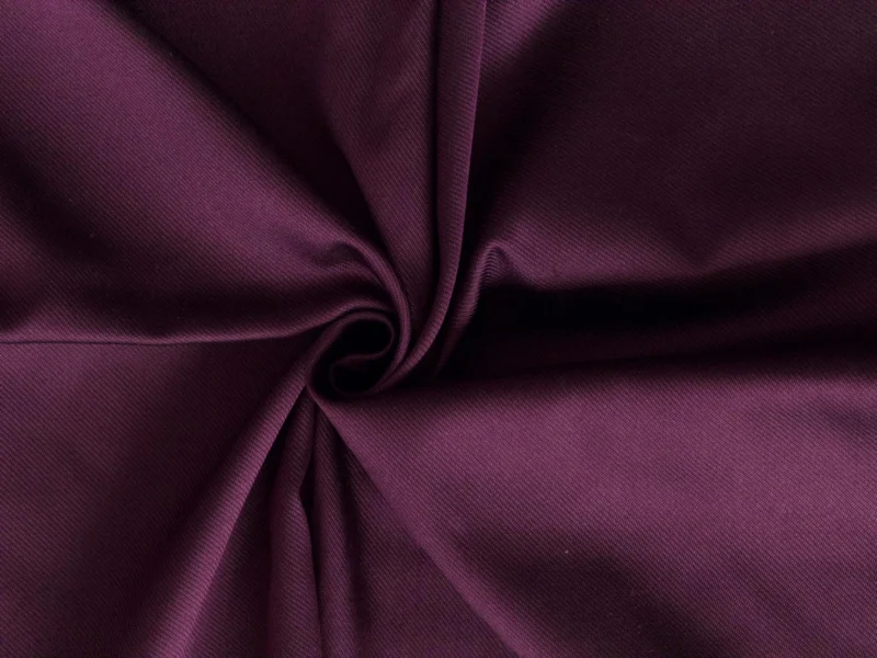 Solid-Colour Silk, 4-Shaft Fine Stripe Weave, Deep Plum