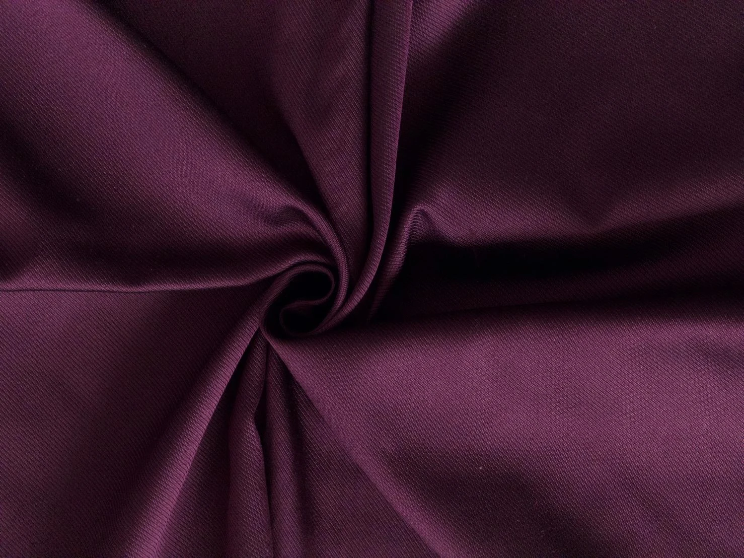Solid-Colour Silk, 4-Shaft Fine Stripe Weave, Deep Plum