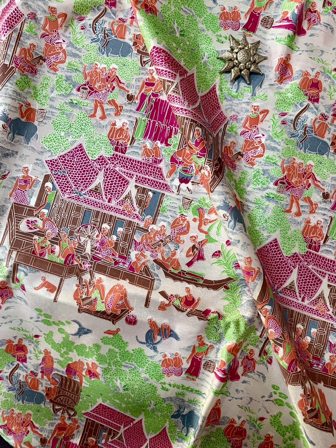 Printed Silk, Smooth Weave, Multicolour
