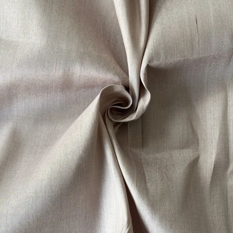 Silk, Lightly Textured, Beige-Brown Shot with Dusty Mauve