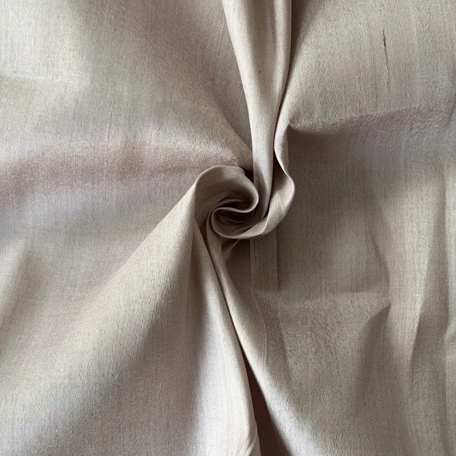 Silk, Lightly Textured, Beige-Brown Shot with Dusty Mauve