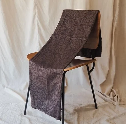 Machine-Woven Spun Silk, Jacquard, Wide Width, Dark Brown