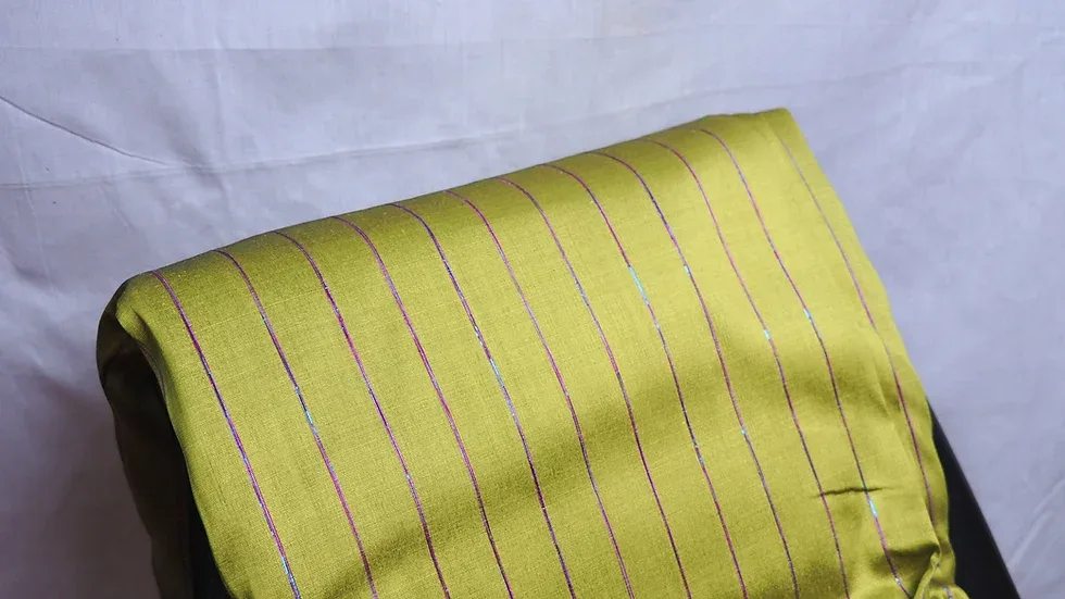 Silk Multicolour Stripe, Lime Green
