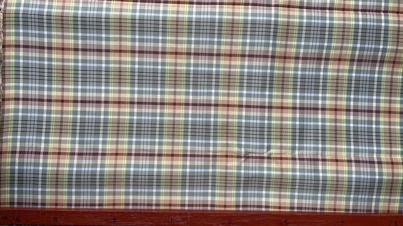 Silk Plaid, Smooth Weave, Grey and Brown