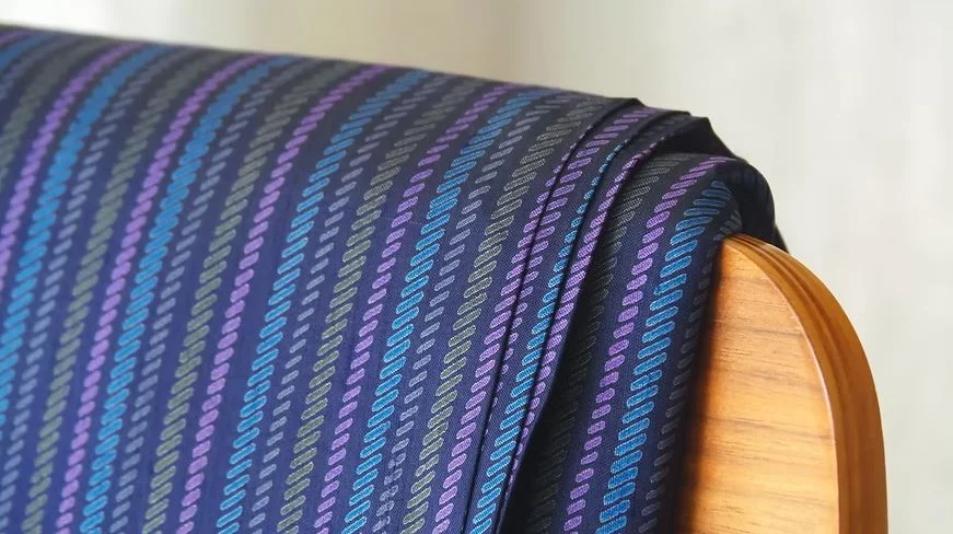 Printed Silk, 2-Ply, Blue Ground