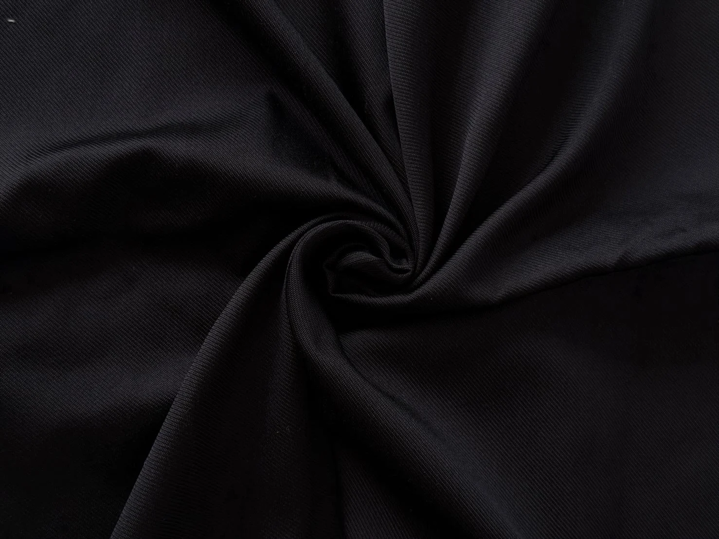 Solid-Colour Silk, 4-Shaft Fine Stripe Weave, Black