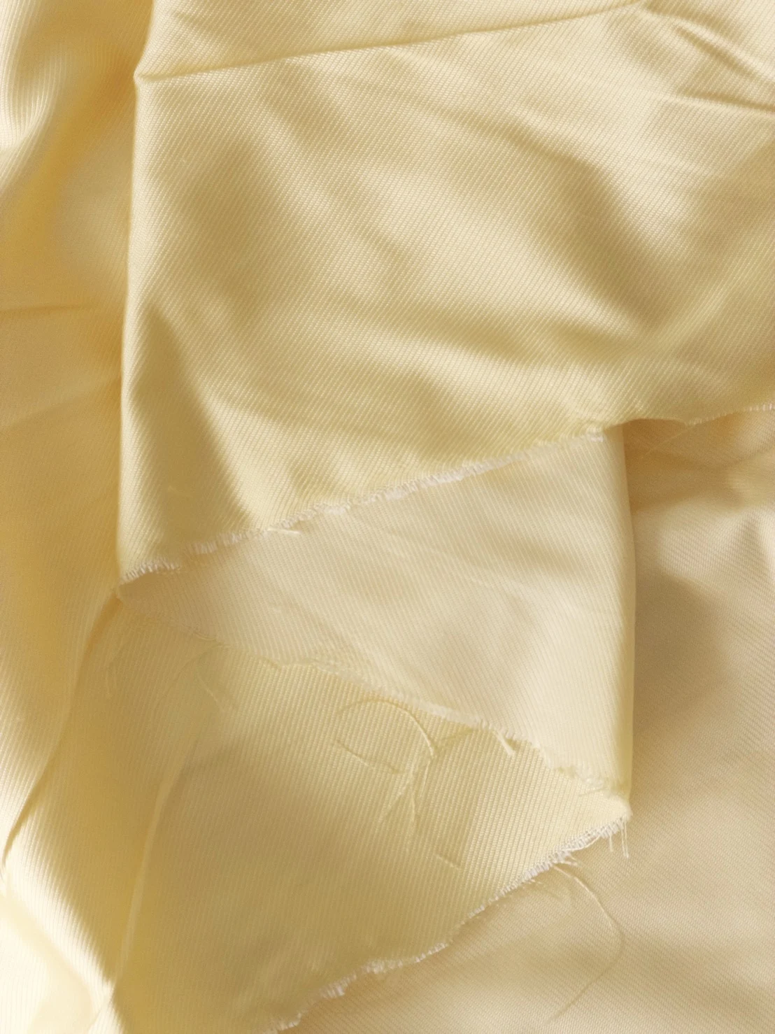 Solid-Colour Silk, 4-Shaft Fine Stripe Weave, Cream