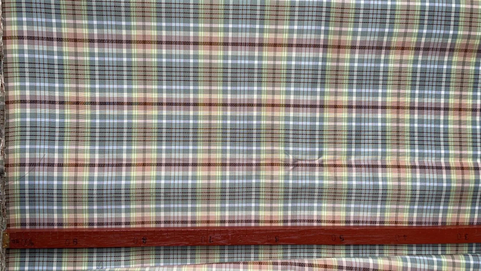 Silk Plaid, Smooth Weave, Grey and Brown