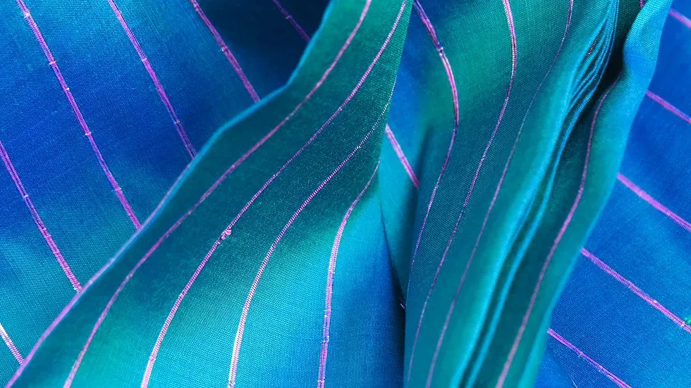 Silk Multicolour Stripe, Green-Blue