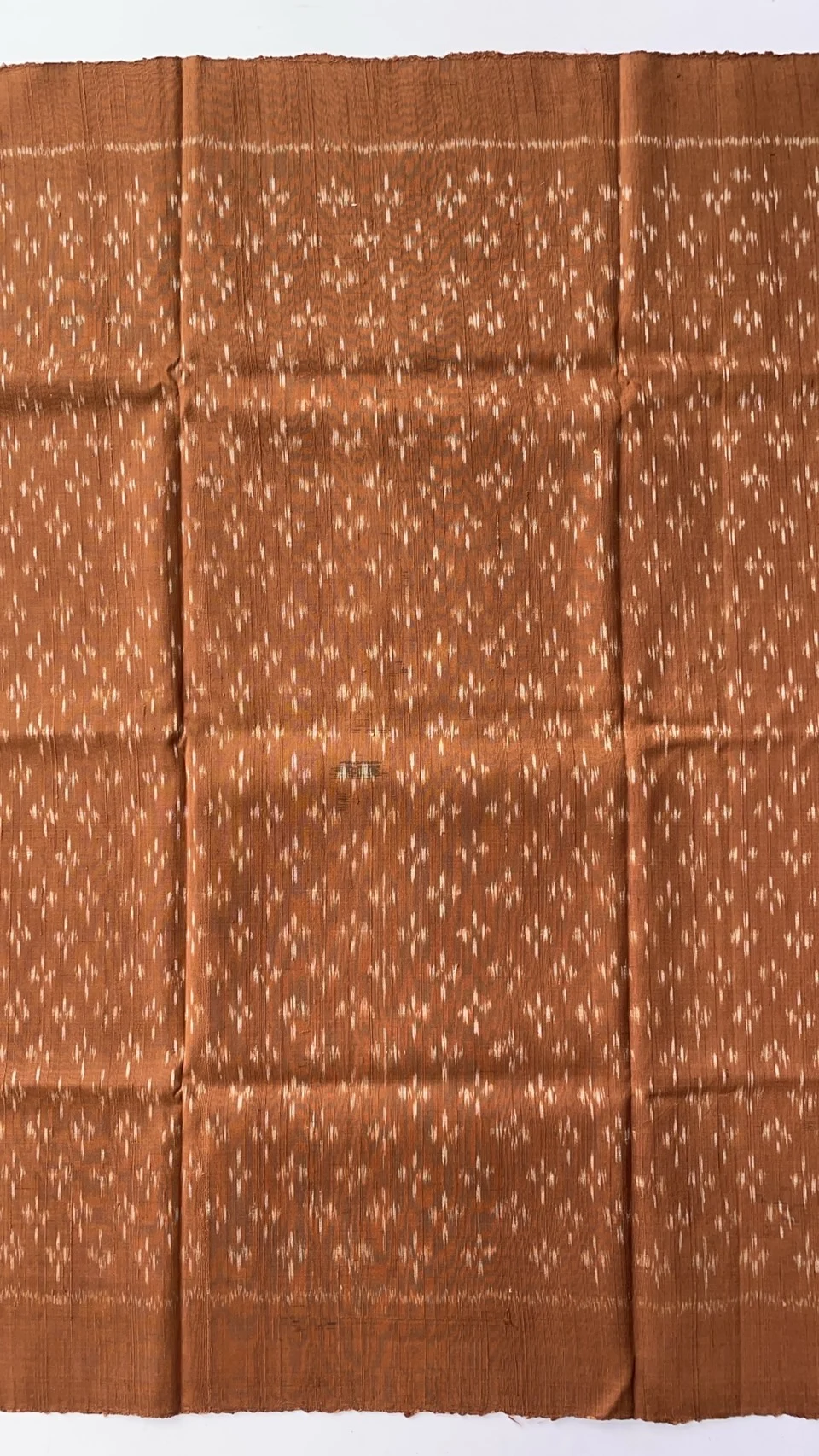 Ikat Native Silk, Small Dok Kaew Pattern, Orange and Brick Brown