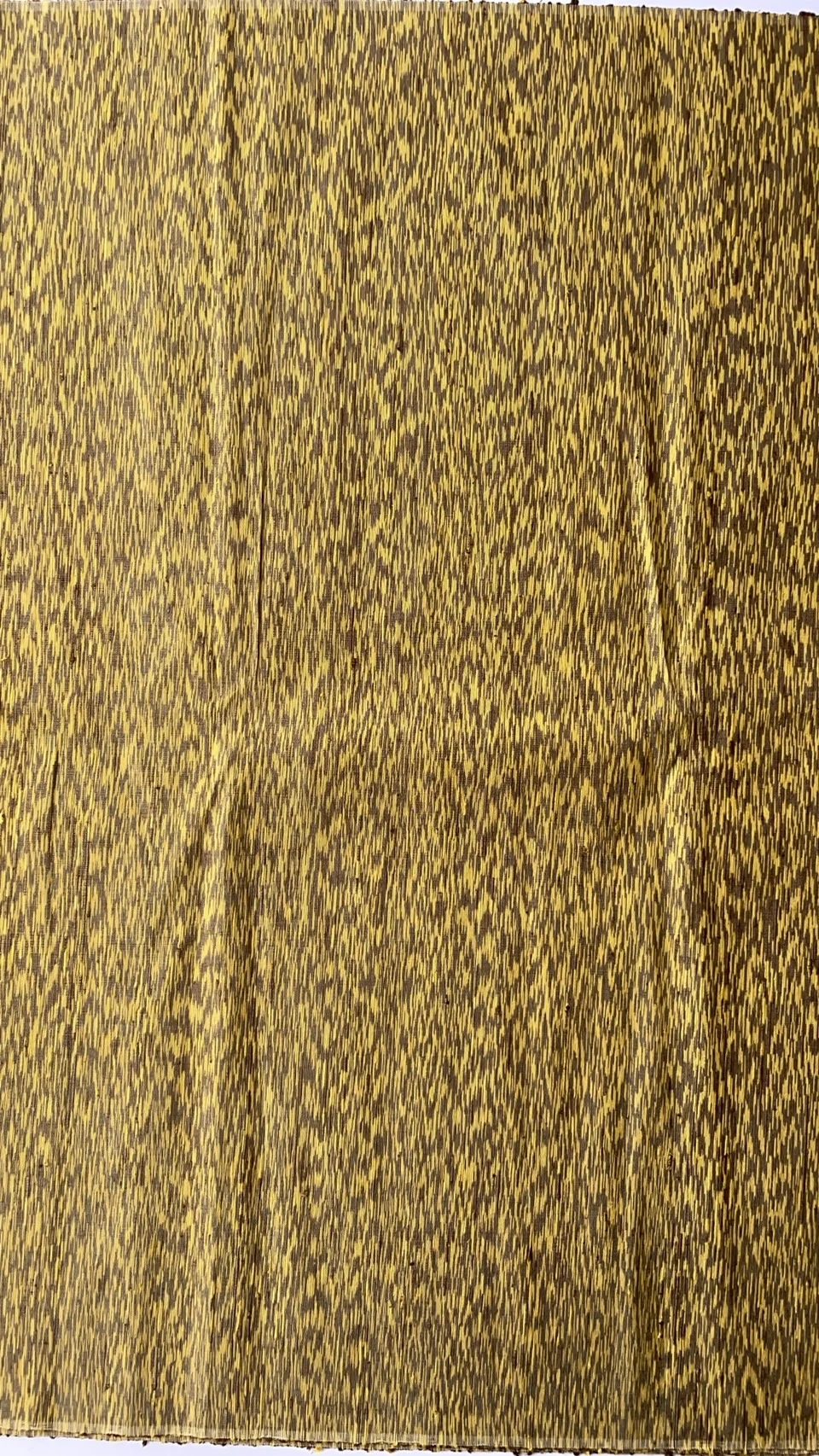 Contemporary Ikat Silk, Heavy Weight, Speckled Pattern, Yellow and Brown