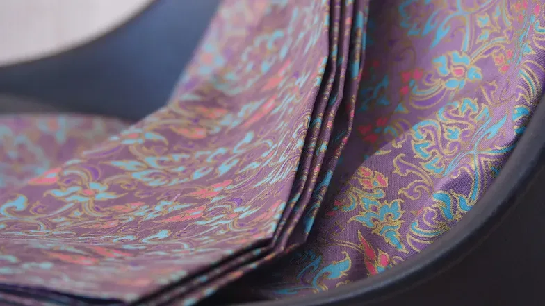 Printed Silk, Smooth Weave, 2-Ply, Dusty Purple