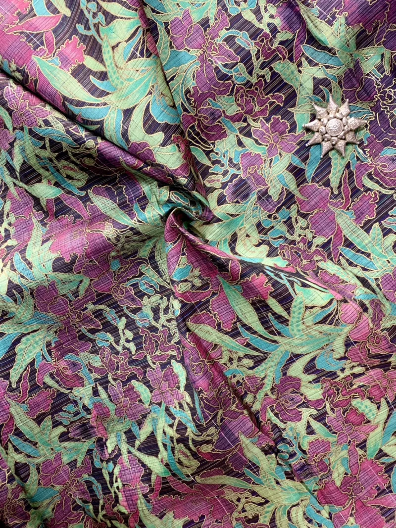Printed Silk, Smooth Weave, Multicolour