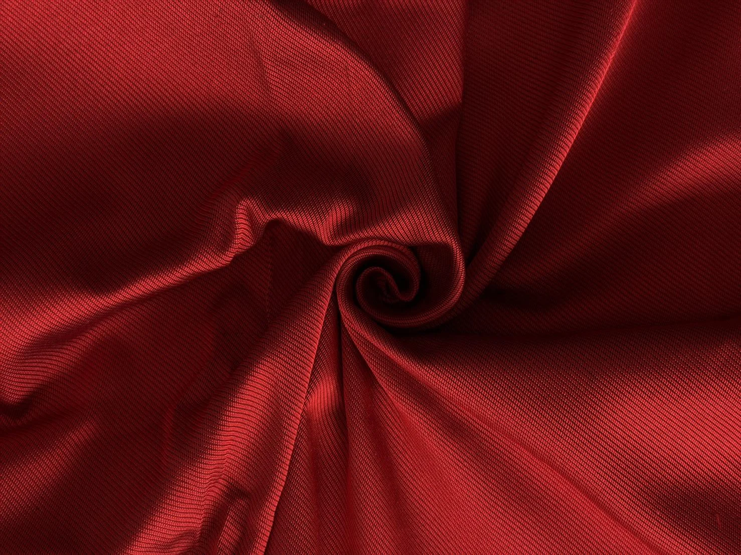 Solid-Colour Silk, 4-Shaft Fine Stripe Weave, Bright Red