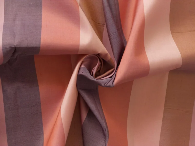 Silk Stripe, Warm Tones, Brown, Orange and Pink