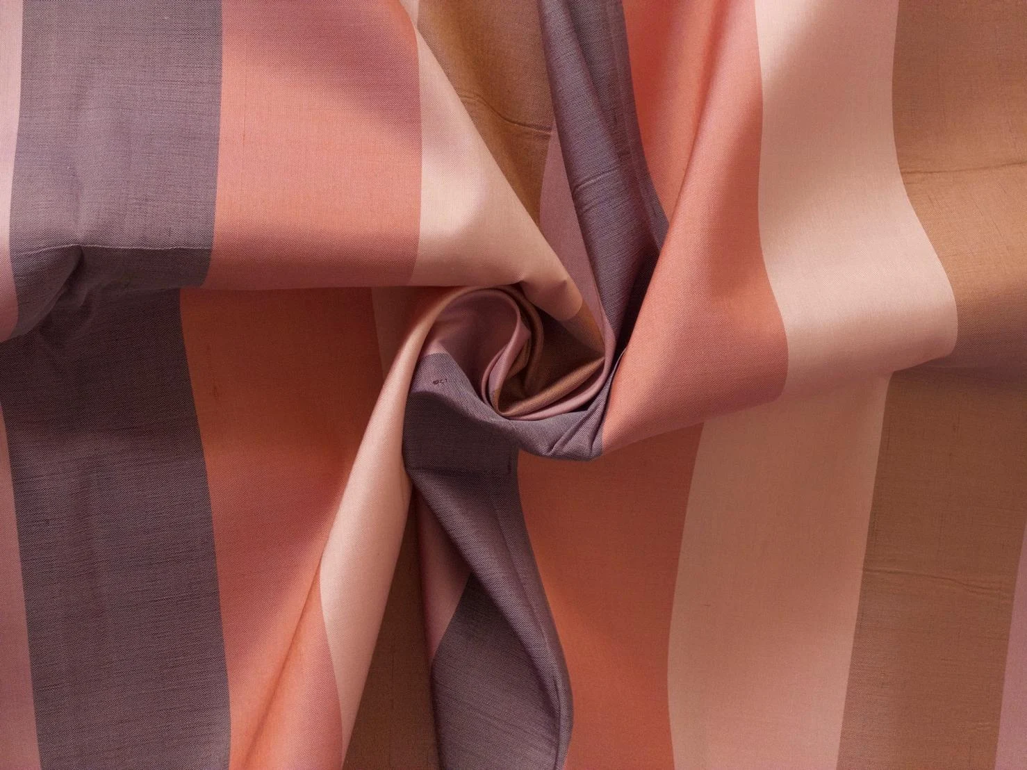 Silk Stripe, Warm Tones, Brown, Orange and Pink