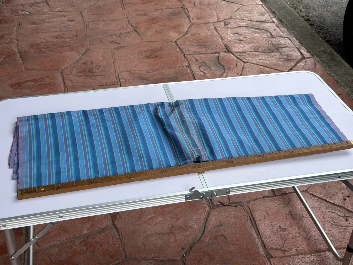 Silk Multicolour Stripe, Sea Blue and Blue