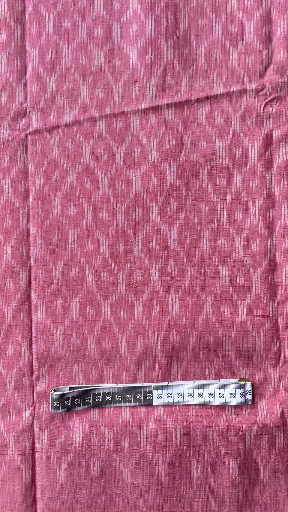 Ikat Native Silk, Heart Pattern, Pink