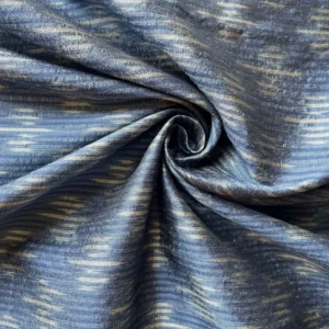 Ikat Silk, 2-Shaft, Lantern Pattern, Indigo Blue