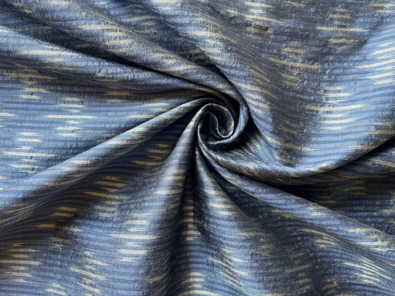 Ikat silk in indigo blue