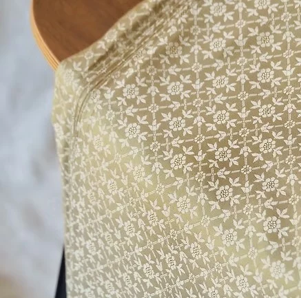 Machine-Woven Spun Silk, Wide Width, Yellow Cream