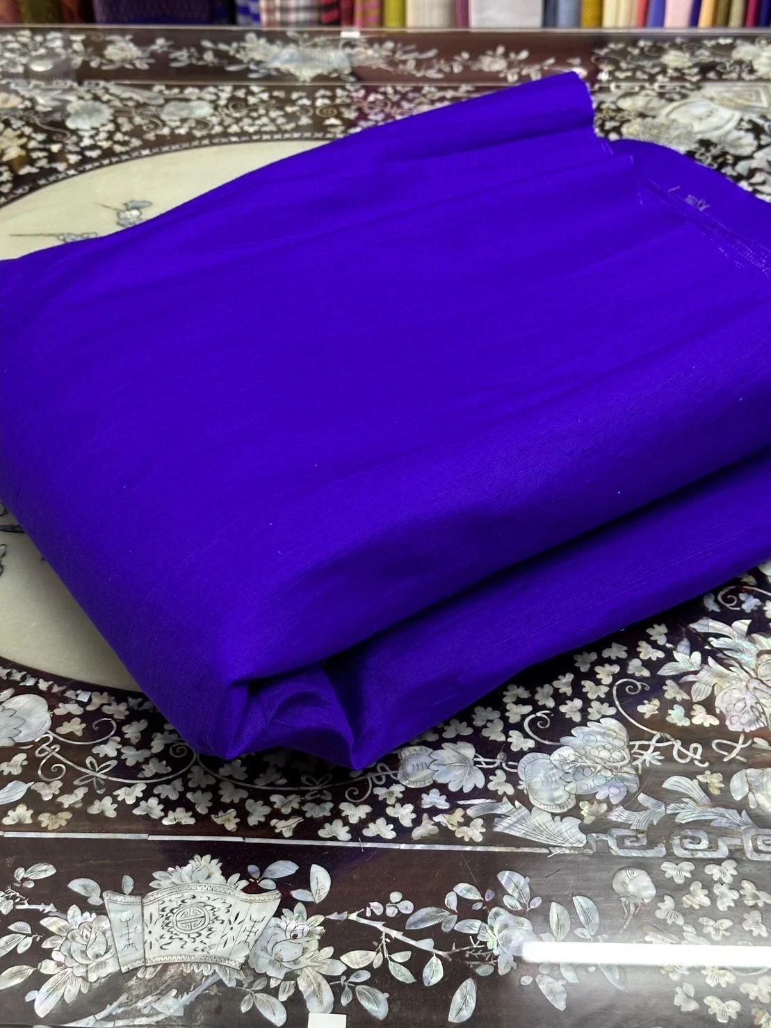 Slubbed Silk, Lightweight, Dark Blue-Purple
