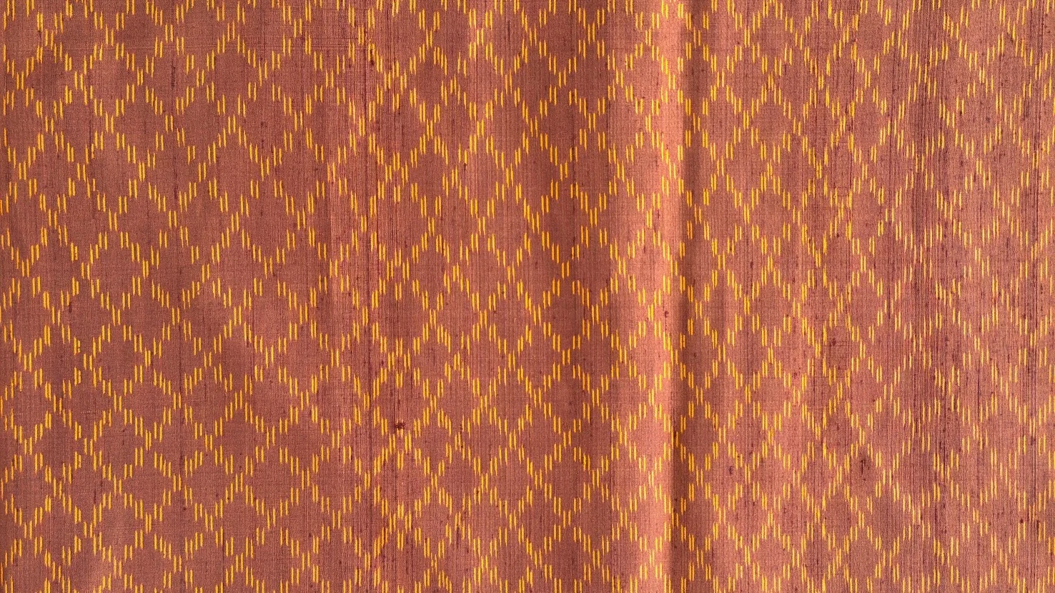 Ikat Silk, 2-Shaft, Kan Yaeng Pattern, Brick Brown