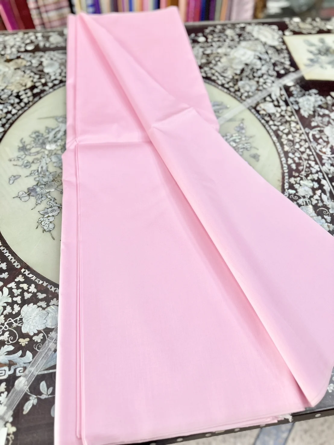 Solid-Colour Silk, Smooth Weave, 2-Ply, Pink
