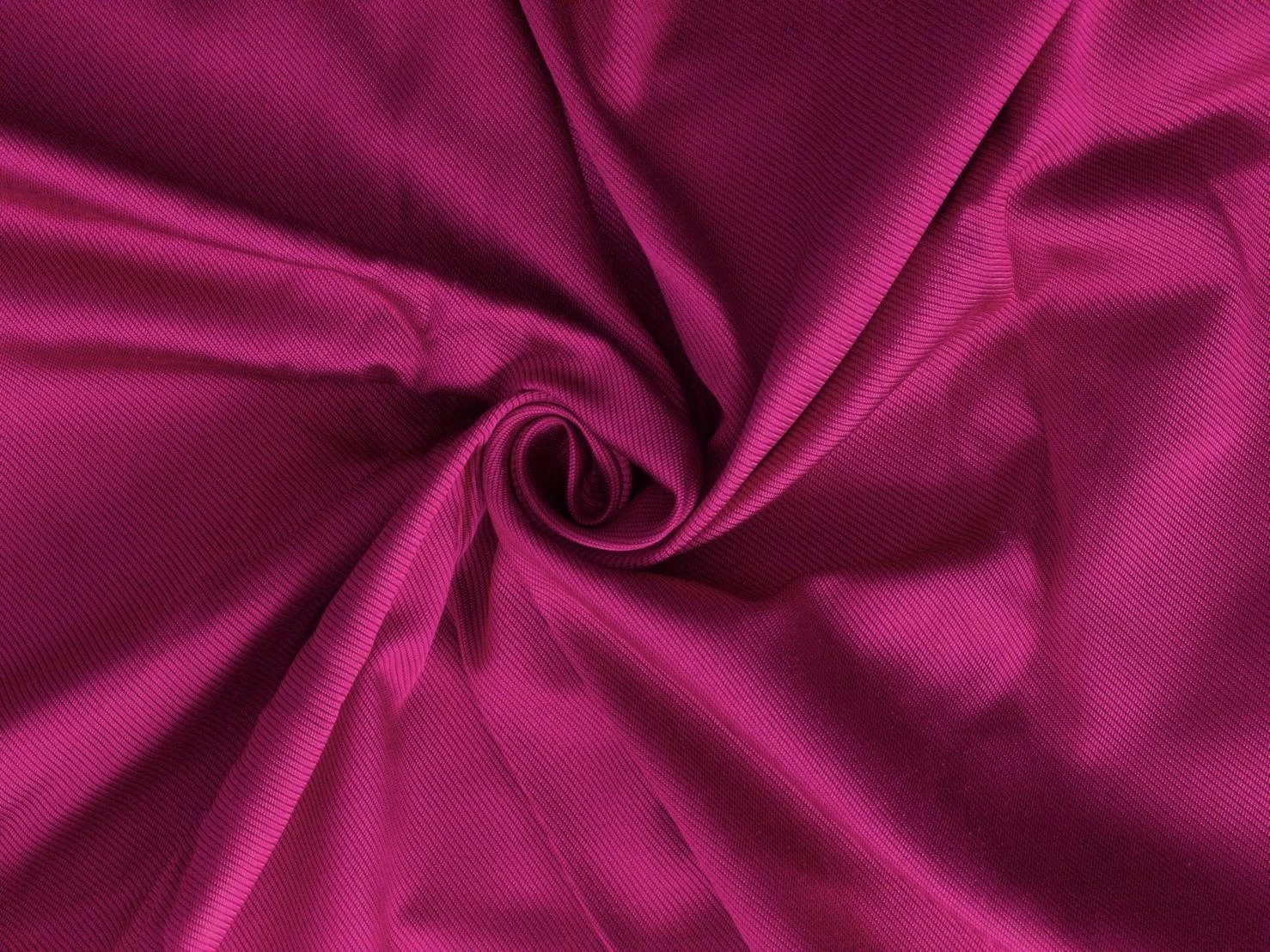 Solid-Colour Silk, 4-Shaft Fine Stripe Weave, Magenta