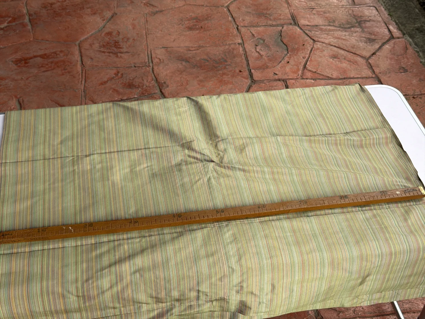 Silk Multicolour Stripe, Golden Green