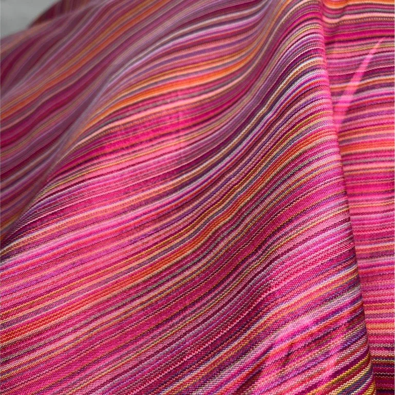 Silk Multicolour Stripe, Pink-Red and Ruby