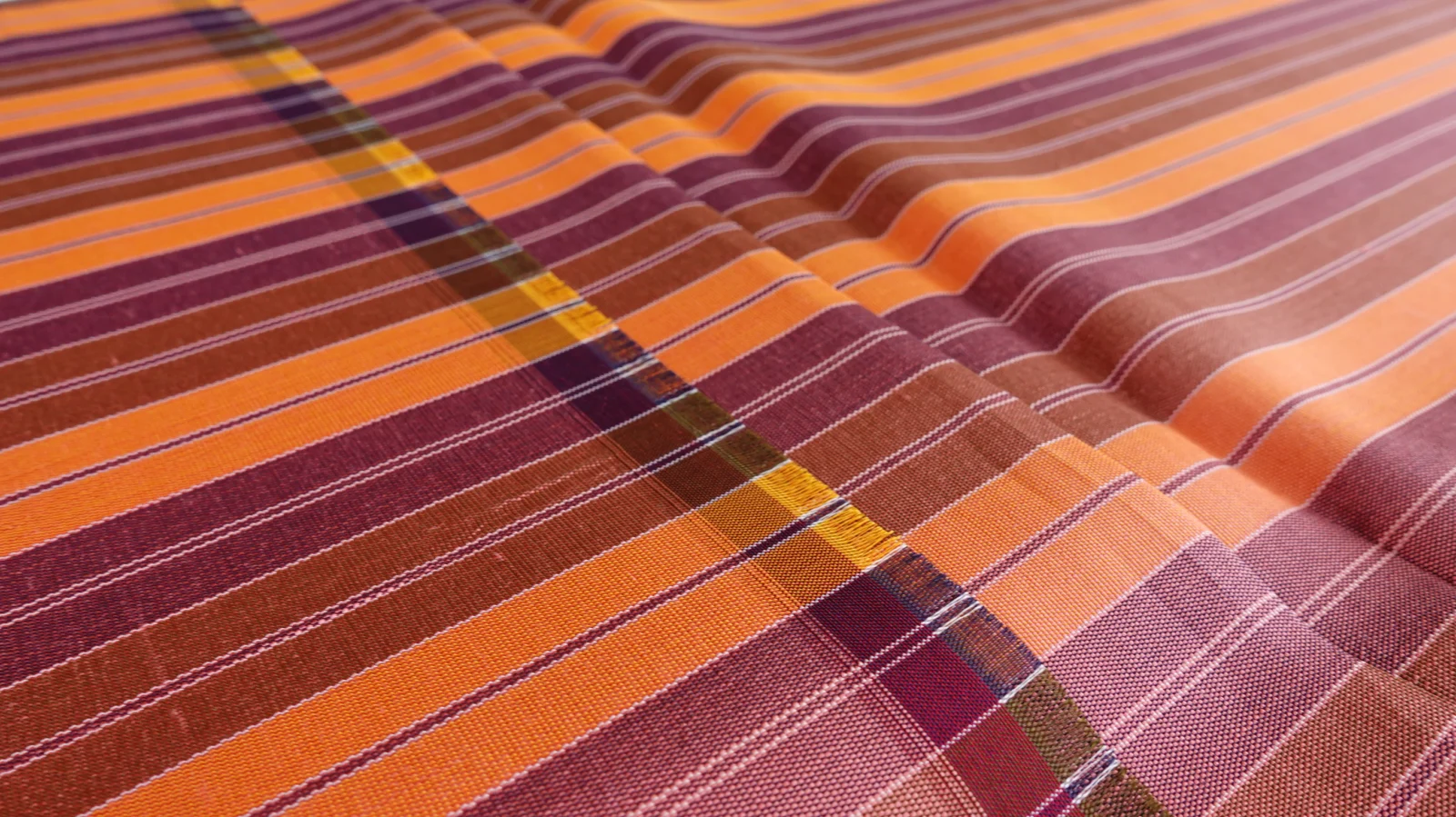 Silk Gingham Check, Orange-Red