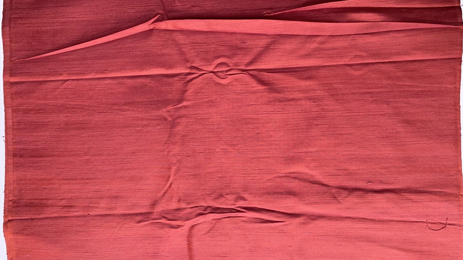 Naturally Dyed Slubbed Silk, Heavy Textured, Natural Lac Red