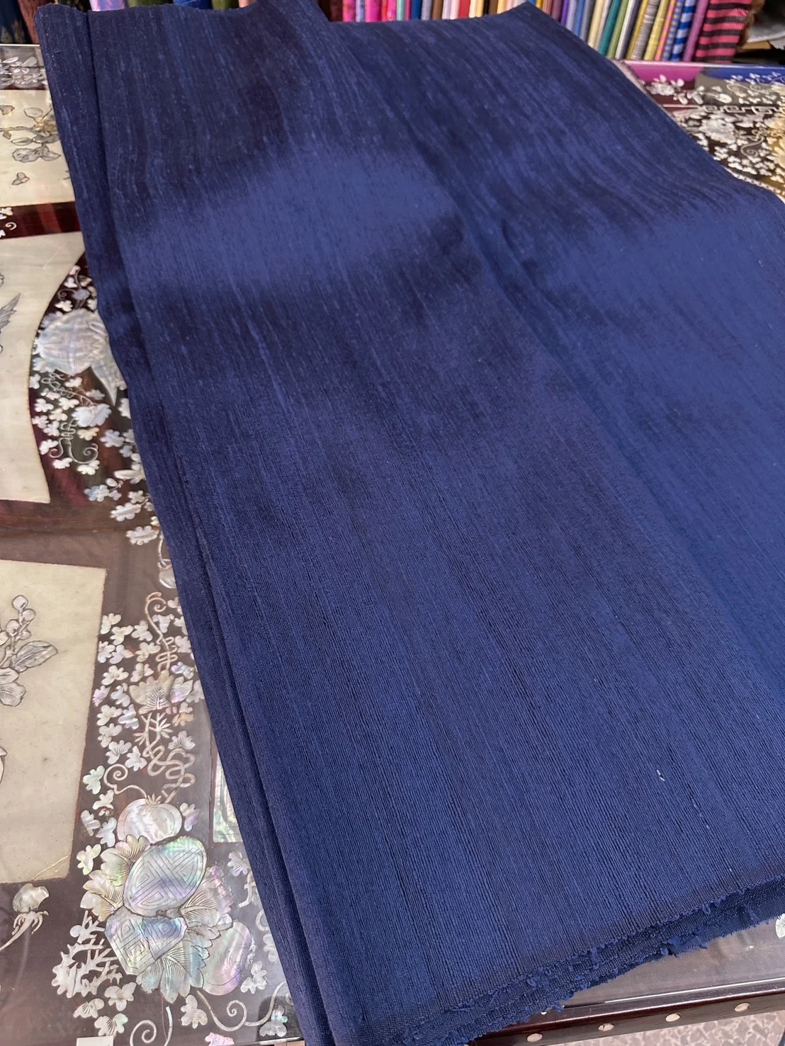 Slubbed Silk, Lightweight, Navy