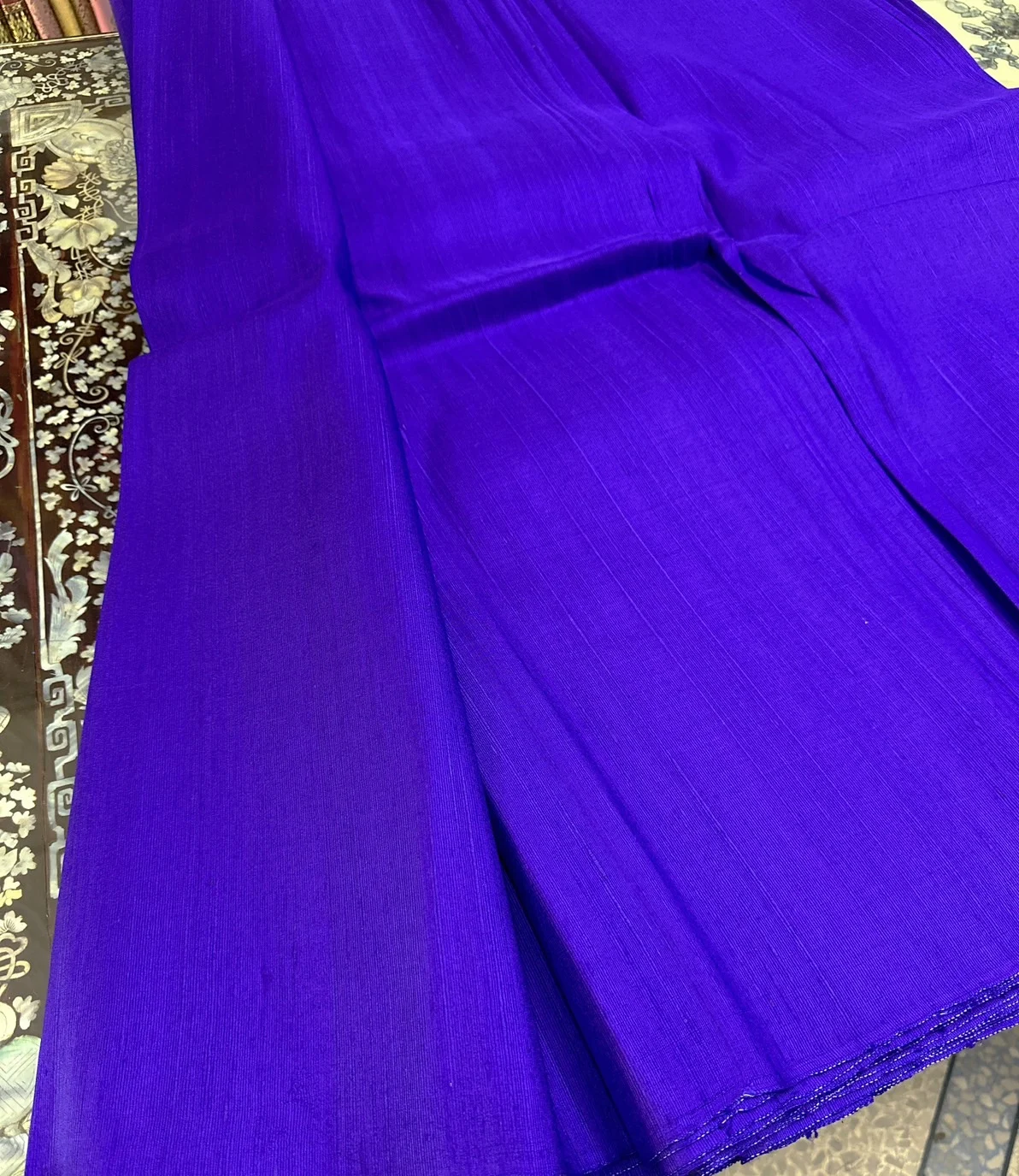 Slubbed Silk, Lightweight, Dark Blue-Purple