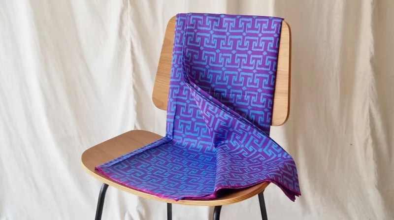 Printed Silk, Smooth Weave, 1-Ply, Purple Shot with Pink Ground