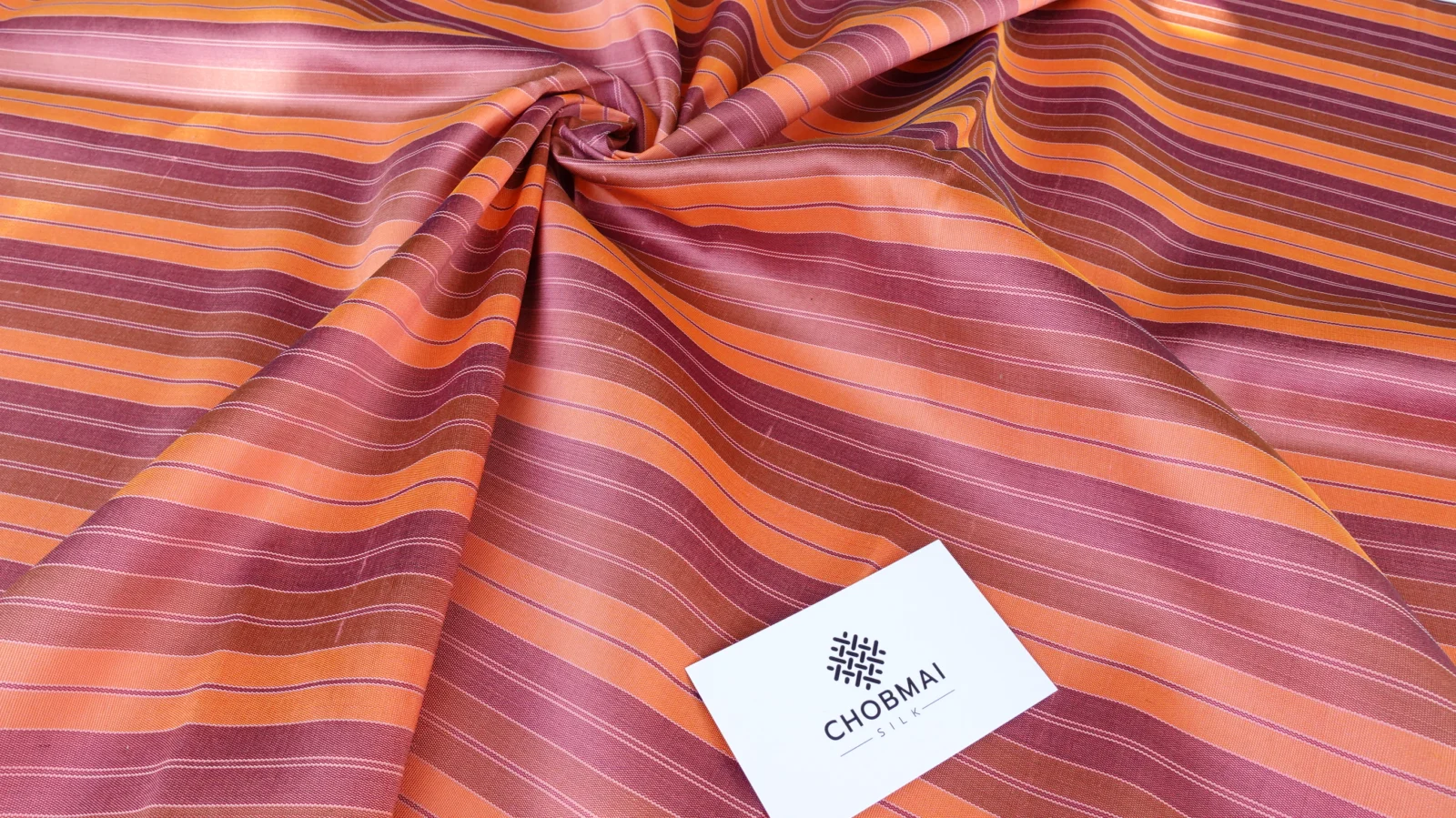 Silk Gingham Check, Orange-Red