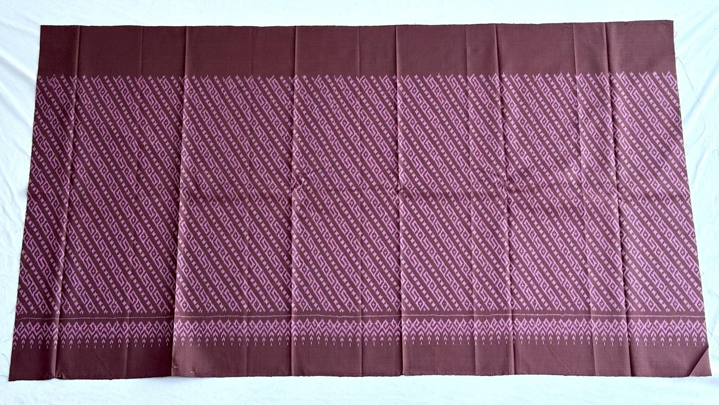 Ikat Silk, 2-Shaft, Belt-Line Pattern, Dusty Mauve with Pink Ikat