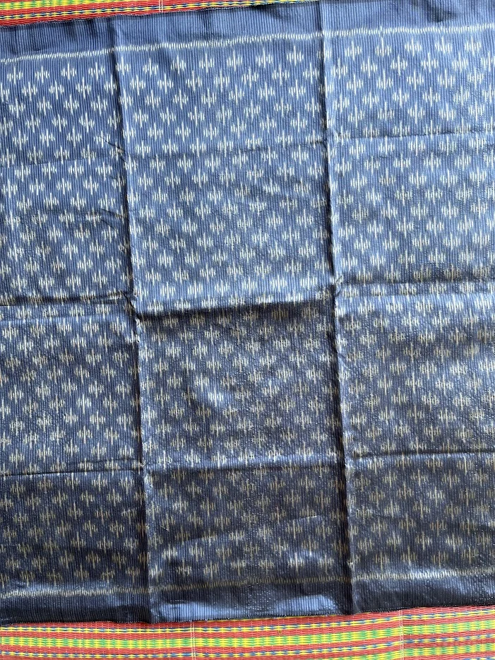 Ikat Silk, 2-Shaft, Lantern Pattern, Indigo Blue