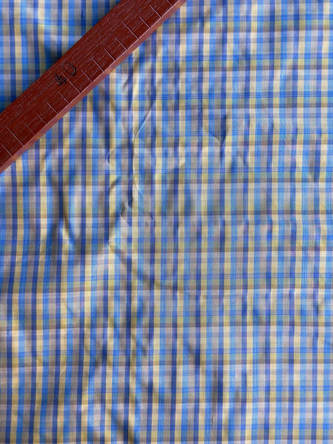 Silk Plaid, Smooth Weave, Light Blue and Blue