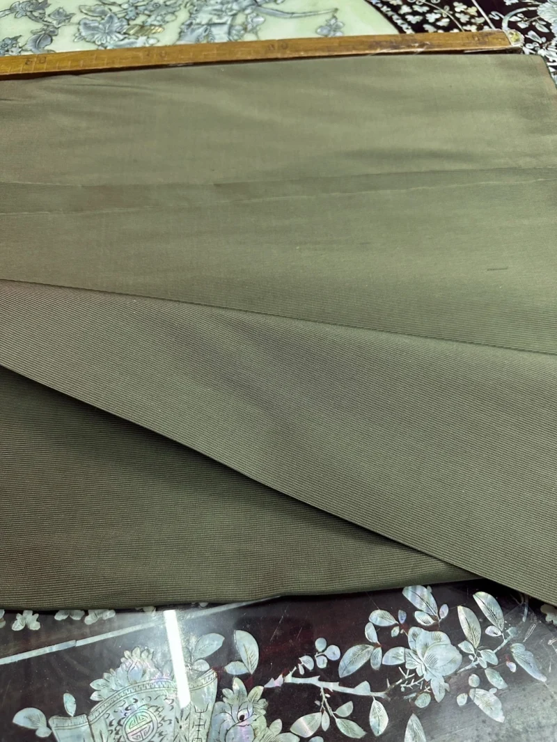 Machine-Woven Solid-Colour Silk, Smooth Weave, Heavy Weight, 6-Ply, Dark Grey-Green
