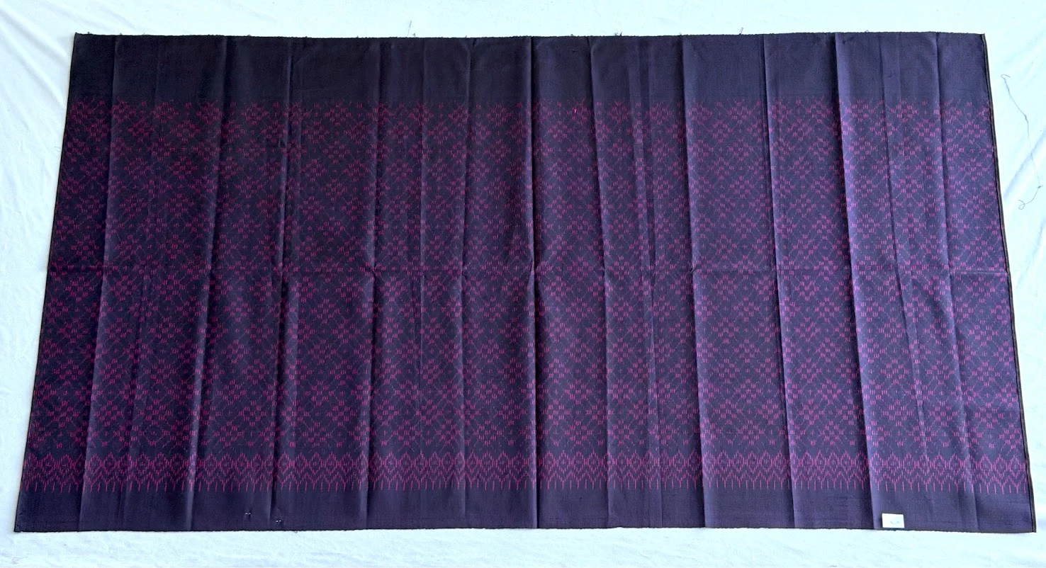 Ikat Silk, 2-Shaft, Noppakao Pattern, Dark Purple