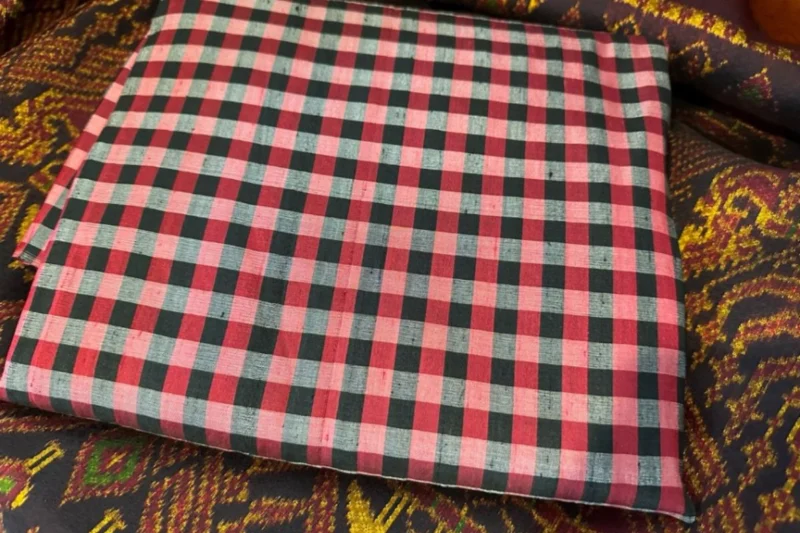 Silk Plaid, Soft Textured, Black and Red