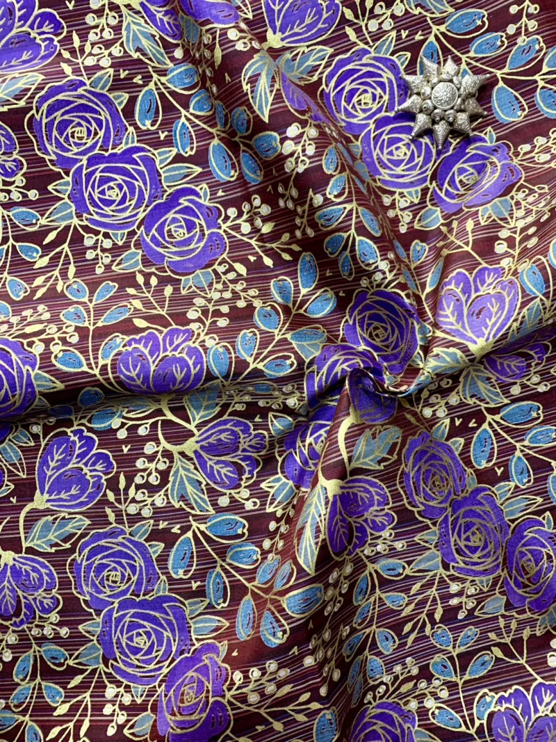 Printed Silk, Smooth Weave, Floral Print, Multicolour